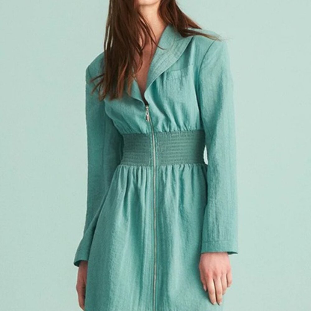 Mini jacket dress with lapel collar